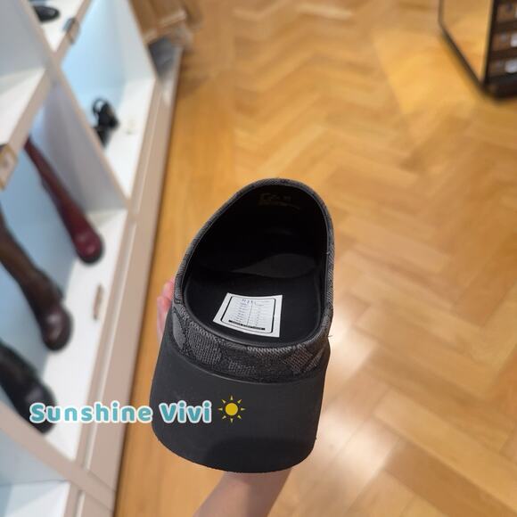 NWT Coach Women's Link Mule Signature Jacquard Black/Charcoal CBN24 US 10 - Picture 4 of 8